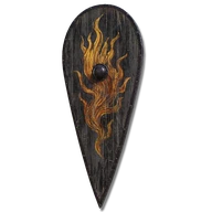 Flame Crest Wooden Shield icon