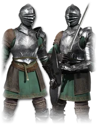 Idus Knight wearing Silver Grooved armor