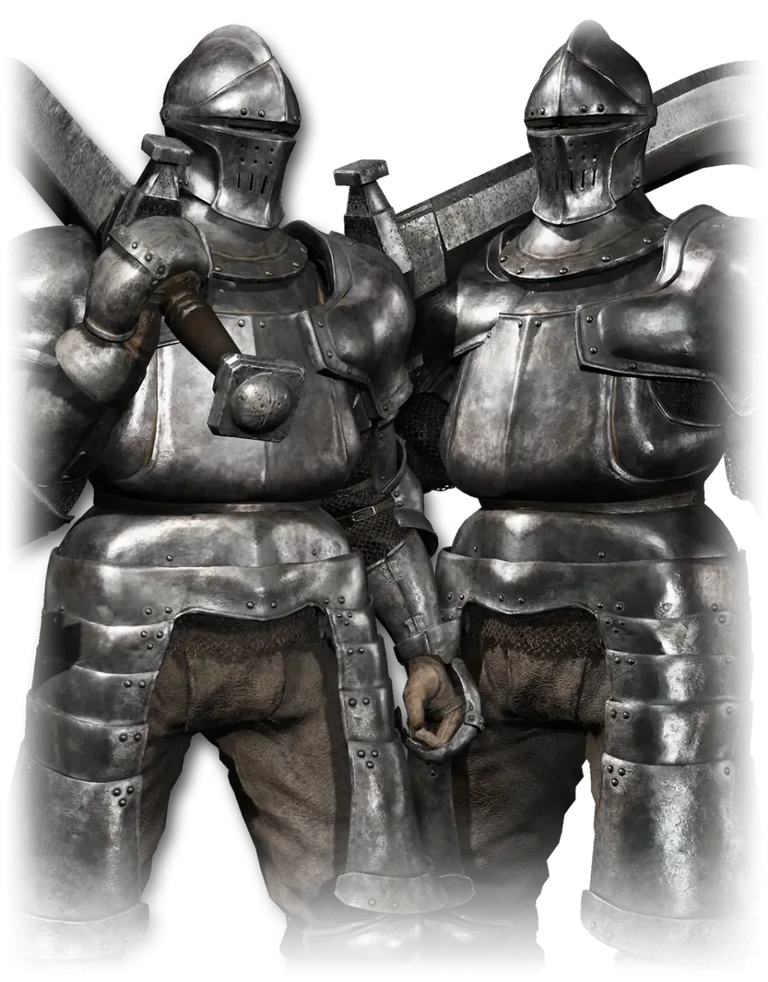 Heavy Knight in Steel armor carrying the Hefty Scimitar