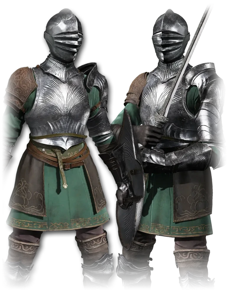 Idus Knight wearing Silver Grooved armor